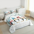 thumbnail image 4 of Manfei Kawaii Cartoon Penguin Bedding Comforter Set, Antarctic Animal Twin Comforter Sets, Cartoon Christmas Animal Reversible Bedding Set, Breathable Home Decor, 2pcs, 4 of 9
