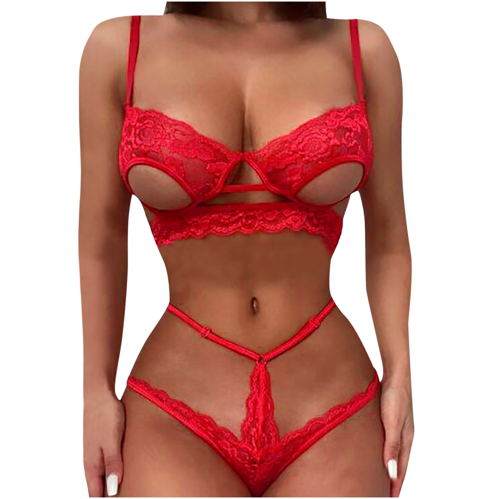 IROINNID Sexy Lingerie Set For Women V-Neck High-Cut Solid Color Sling Sexy Lingerie Hollow Out Two Piece Suit Sexy Lingerie Adult Pic Hq