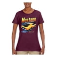 thumbnail image 2 of Wild Bobby Ford Yellow Mustang Horsepower Cars and Trucks Women Graphic Tee, Maroon, 3X-Large, 2 of 6