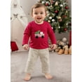 thumbnail image 5 of Miaouyo 0-3T Toddler Baby Boys Christmas Fall Clothing Set Long Sleeve Christmas Tree Embroidery Pullover with Plaid Pants 2Pcs Outfit, 5 of 8