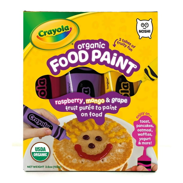 Noshi Edible Organic Crayola Food Paint Fruit Purees, 3.6oz, 3 Tubes