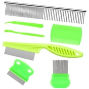 7 Pcs Pet Flea Lice Comb Dog Grooming Comb Stainless Steel Tick Combs Lice Remover Brush for Dog Cat