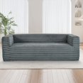 thumbnail image 3 of Modern Corduroy 89" 3-Seat Sofa with Squared Arm for Living Room, 3 of 13