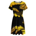 thumbnail image 4 of Beautiful Sunflower Butterfly Short Sleeve Dress Women Summer Evening Dresses Ladies Sundress, 4 of 7