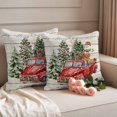 thumbnail image 2 of Christmas Outdoor Waterproof Pillow Covers, Red Truck Gnomes Tree Snowflake Vintage Decorative Square Throw Pillowcase Sofa Cushion Sham for Patio/Couch/Chair, 24"x24" 2 Pack, 2 of 8