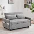 thumbnail image 2 of JERFIT 3-Seater Convertible Sofa Bed for Small Spaces, Adjustable Backrest, Plush Teddy Fabric, Gray Contemporary Futon, 2 of 9