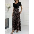 thumbnail image 6 of Aiyino Women's Maxi Dresses Short Sleeve Casual Long Dresses Loose with Pockets, 6 of 7