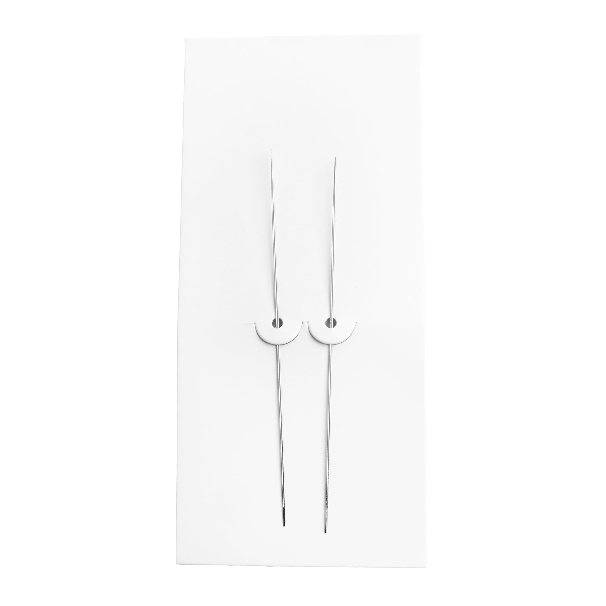 (4 pack) Cousin DIY 2.5in Big Eye Needles for Beading, Silver, Steel, 2 Piece