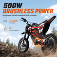 thumbnail image 4 of 36V Kids Electric Dirt Bike,Fast Speed Electric Motorcycle Up to 15 MPH & 10 Miles Long-Range, Twist Grip Throttle, Dual Suspension & Brakes for Kids Ride on Toys, Red, 4 of 9