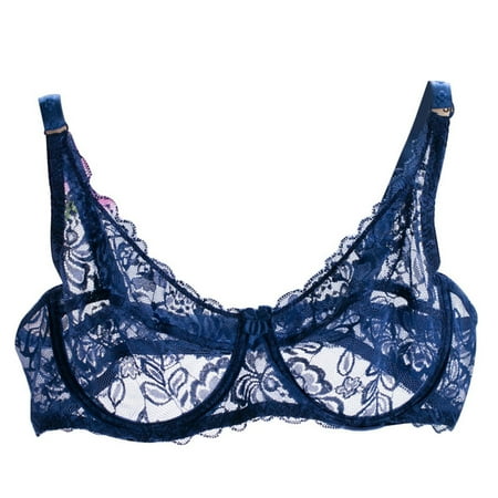 

Thin Cup Full Lace Breathable Bra Women Underwear Push-up Bra Underwire Bralette Full Transparent New