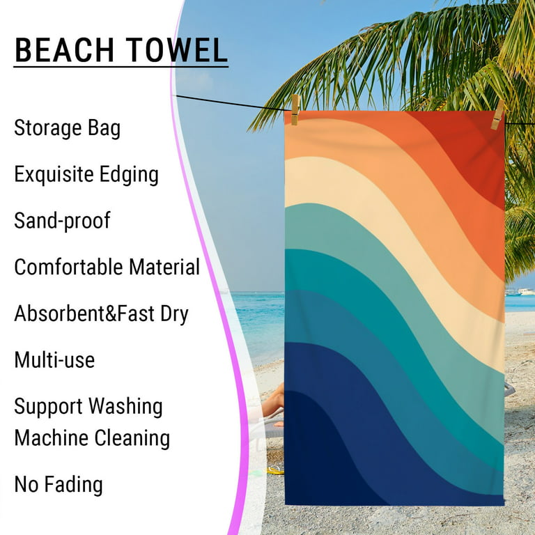 BKFYDLS Beach Towel Big Beach Energy American Flag Beach Towel