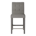 thumbnail image 3 of CorLiving Leila Fabric Upholstered Indoor Counter Height Barstool with Wood Legs and Metal Foot Rest, Silver Grey (Sold Individually), 3 of 8