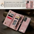 thumbnail image 3 of CaseMe Leather Case for Samsung Galaxy A52,2 in 1 Detachable Wallet Case with 8-Card Holder Zipper Bills Slot,Magnetic Shockproof Flip Leather Cover Zipper Pocket Phone Cases,Pink,For Galaxy A52, 3 of 10