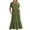Army Green, variant on ZZwxWA Womens Summer Maxi Dress 2025 Casual Short Sleeve Crewneck Flowy Swing Tiered Long Beach Dresses with Pockets Evening Cocktail Party