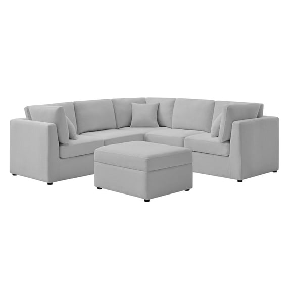 Comfort Pointe Chandler 6-PC Gray Performance Fabric Sectional