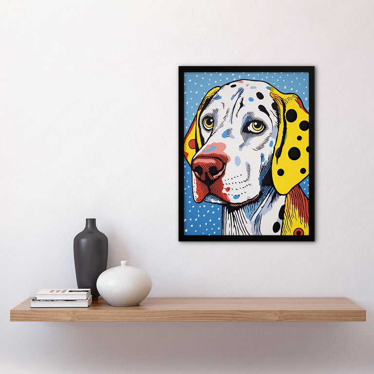 Dalmatian Dog Pop Art Painting Yellow Orange Blue Roy Lichtenstein