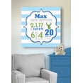 thumbnail image 3 of Personalized Canvas Birth Announcement Nursery Decor Gift, Safari Deer Design, Custom Name, Date, Weight & Length, Unique Boys & Girls Baby Shower Wall Art Presents, Color Blue # 1, Size - 24x24, 3 of 5