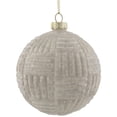 thumbnail image 3 of Northlight Geometric Glass Ball Christmas Ornament - 4" - White, 3 of 7