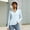 Light Blue, variant on Women's UPF 50+ Sun Jacket Wide Brim Hood with Vent Zipper for Outdoor Hiking Beach UV Protection Daily Outfits Gray L