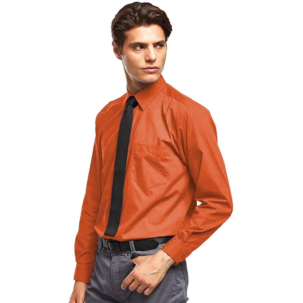 Premier Mens Long Sleeve Poplin Classic Work Shirt Stylish Uniform Formal Wear 