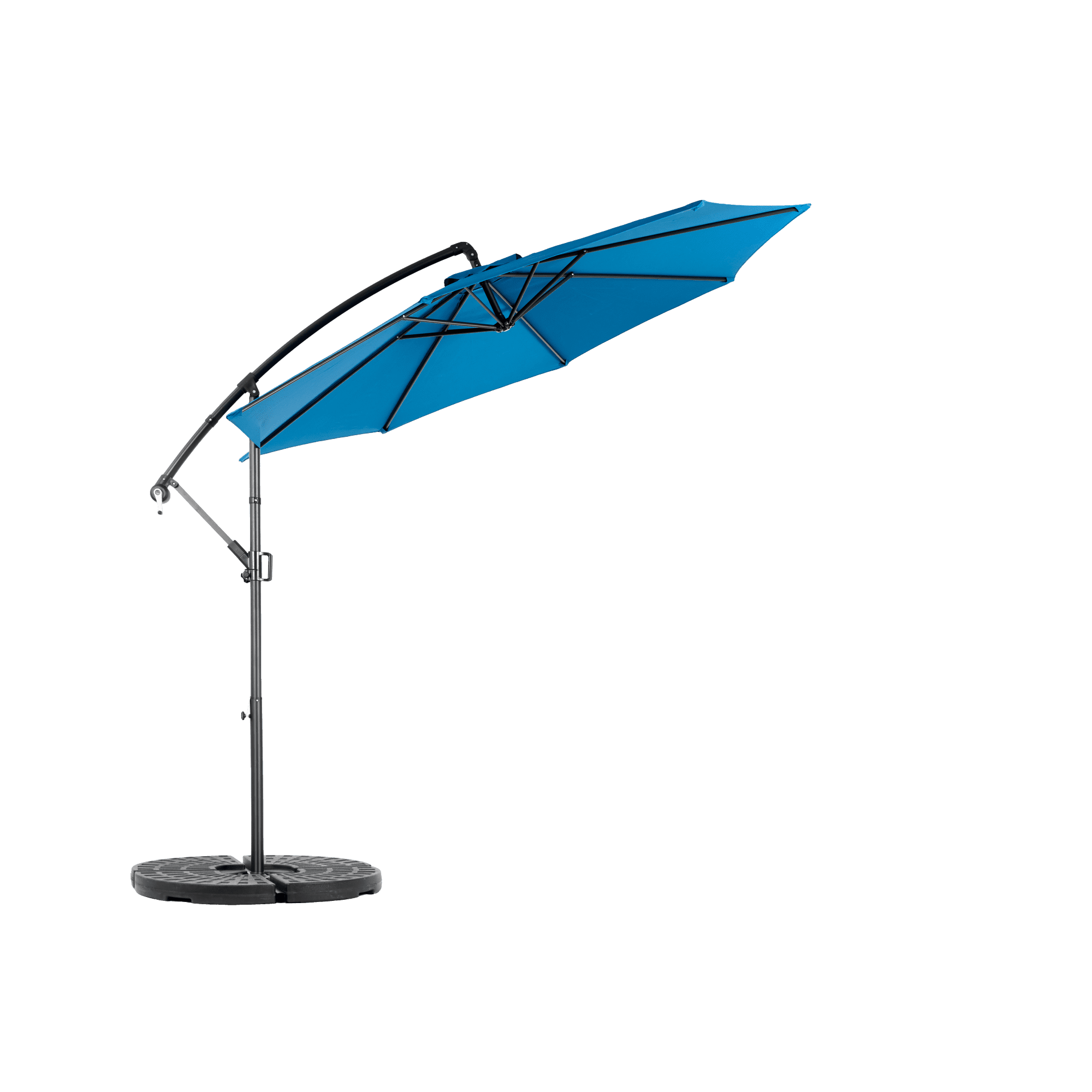 Leumius 10ft Outdoor Patio Umbrella,Outdoor Offset Cantilever Umbrella with 8 Sturdy Ribs and Easy Tilt Adjustment,Patio Market Umbrella for Pool Deck Porch Backyard Garden,Dark Blue(No Base)
