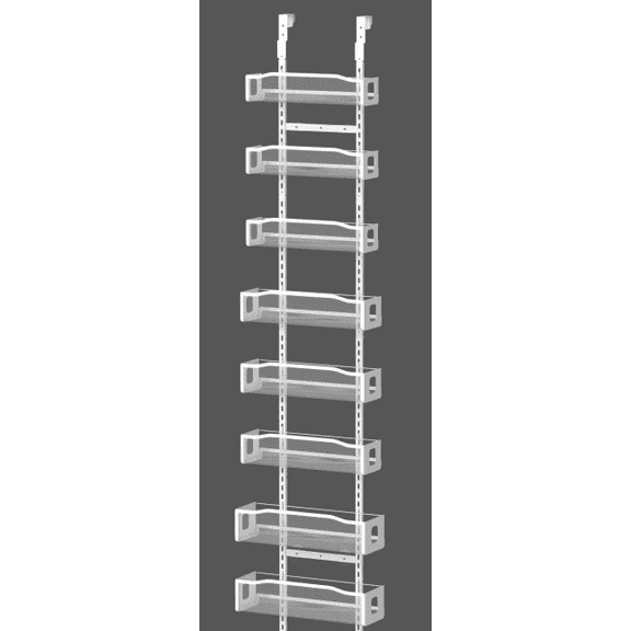 Delamu Over the Doors Pantry Organizer Rack with 8 Adjustable Baskets, 8 Tiers Dual-Use Hanging or Door Mount Spice Rack Organizer, Black