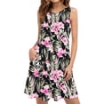 thumbnail image 2 of Ovzne Robes pour Femmes Robe pour Femme Décontractée Ample d'Été Imprimée Sans Manches Col en V Ensemble Haut/chemise Robe d'Été Imprimée Liquidation, 2 of 7