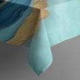 thumbnail image 3 of Blue Marble Gold Wave Pattern Rectangle Tablecloth 60"x84",Waterproof Polyester Rectangle Table Cloth, Wipeable Spillproof Polyester Tablecloth for Dining, Camping, Indoor and Outdoor, 3 of 5