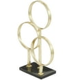 thumbnail image 6 of 14" x 21" Gold Aluminum 3 Rings Abstract Sculpture with Black Base, by CosmoLiving by Cosmopolitan, 6 of 8
