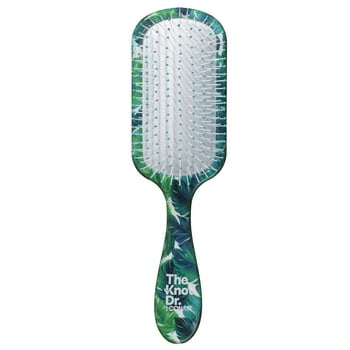 The Knot Dr. for Conair Pro Brite Wet and Dry Detangling Hairbrush, Green Leaf Print