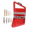 thumbnail image 1 of 10-Piece Titanium-Coated Left-Handed Drill Bit and Alloy Steel Screw Extractor Kit with Metal Case for Easy Bolt Removal, 1 of 7