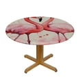 thumbnail image 3 of JEUXUS  Pink Flamingo Lover Round Tablecloth Thicken Desk Cloth Washable Table Cover Table Cloth for Kitchen Daily Dinning Party Tabletop Decor, 3 of 7