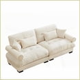 thumbnail image 6 of Cream Modern Velvet 2-Seater Sofa with Bolstered Armrests – Ideal for Living Room, Loft & Bedroom, 6 of 14