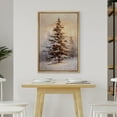 thumbnail image 2 of IDEA4WALL Framed Canvas Art Wall Decor Snowy Pine Tree Serene Christmas Tree in a Rustic Winter Landscape Decorative Illustration Funny Retro Chic for Dorm Home Office - 16"x24" Natural, 2 of 5