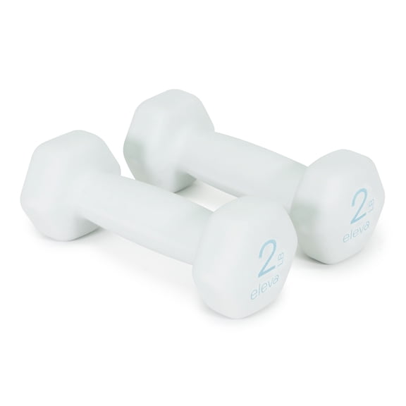 Set De Mancuernas ELEVA  ELEVA-KOS2 Hexagonales Con Forro De Neopreno De 2 Lb Color Gris Claro