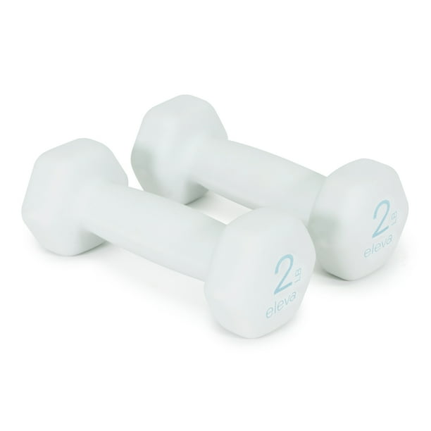 Set De Mancuernas ELEVA ELEVA-KOS2 Hexagonales Con Forro De Neopreno De 2 Lb Color Gris Claro