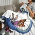 thumbnail image 3 of Zootopia 2Flannel Throw Blanket Warm 3D Printed Flannel Throw/Blanket Ultra-Soft Lightweight Warm Flannel All Season Light Weight Living Room/Bedroom Warm Blanket 40"X60"(100cm*150cm), 3 of 6