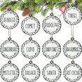 thumbnail image 1 of 12 Pieces Rustic Signs Christmas Ornaments Wood Sign Christmas Decorations Small Rustic Farmhouse Signs Christmas Tree Hanging Plaques Farmhouse White Signs Ornaments for Christmas Tree (Round Shape), 1 of 7