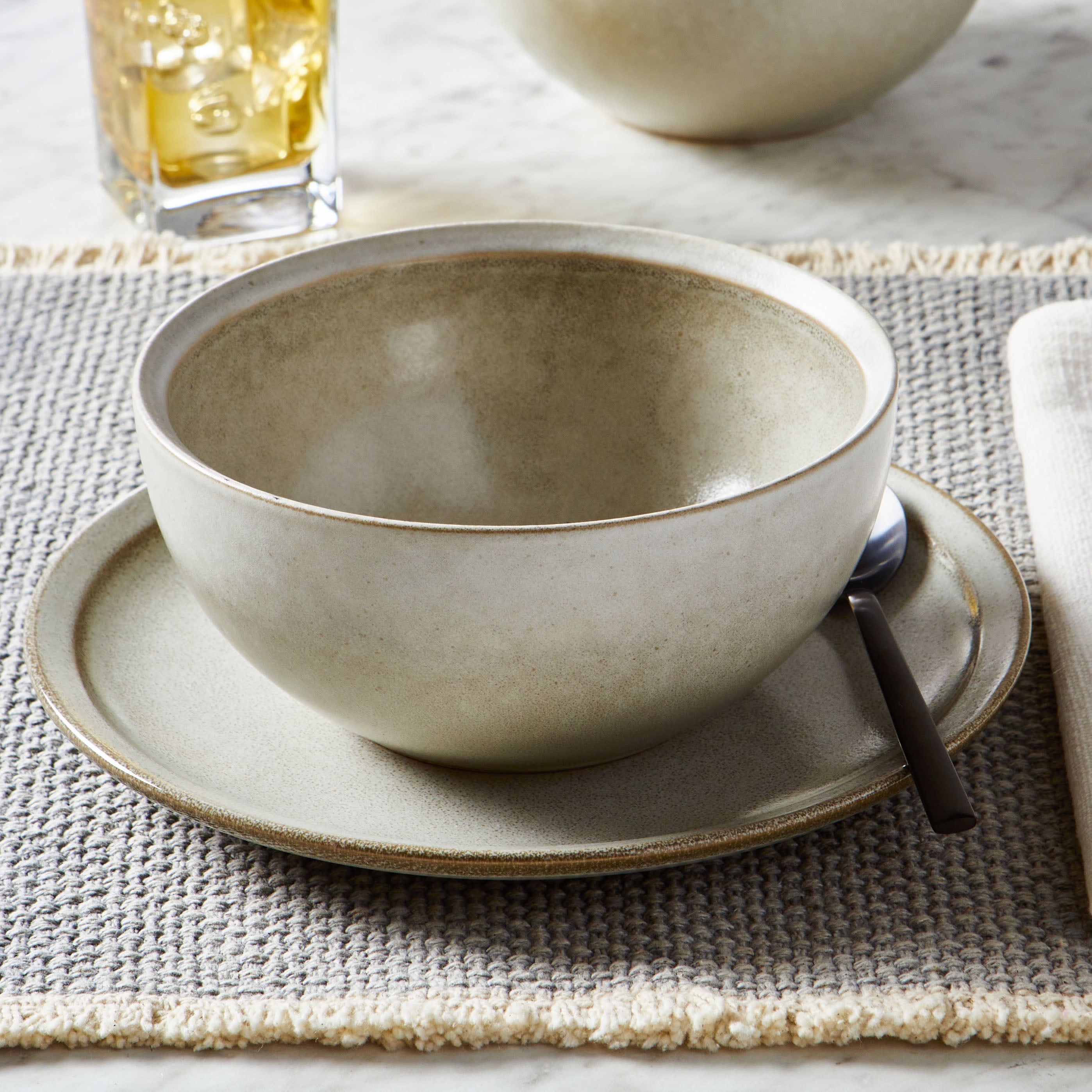 Better Homes and Gardens Banks Cream 12-Piece Stoneware Dinnerware Set