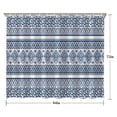 thumbnail image 5 of Blue and White Geometric Striped Pattern Shower Curtain 84"x72" ,Bathroom Decorative Shower Curtains Set with 12 Hooks,Modern Waterproof Washable Shower Curtain, 5 of 6