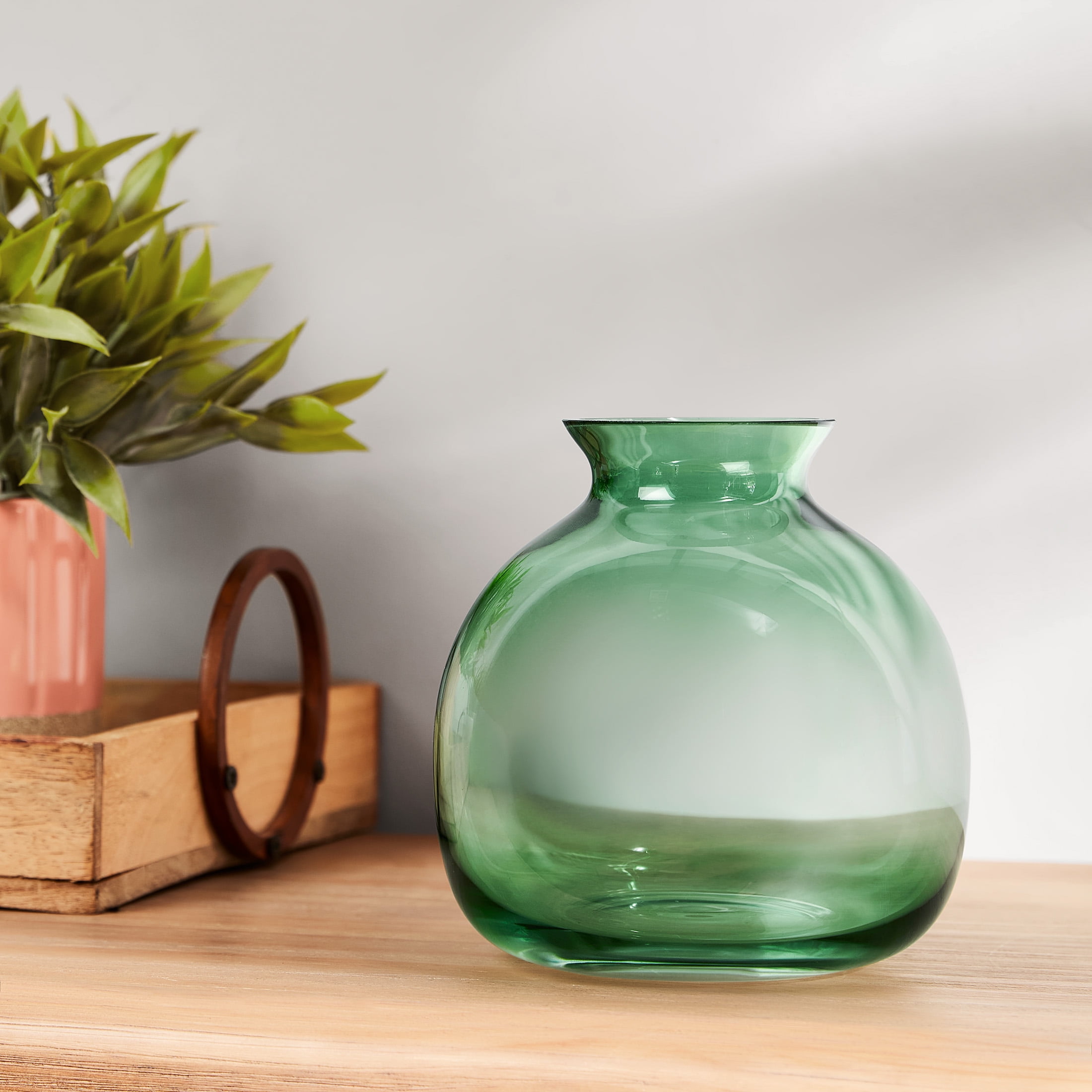 Mainstays by Becky G. & Alejandra 6" Indoor Green Glass Vase