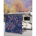 thumbnail image 5 of 4th of July RV Awning Sun Shade Screen 9'X7' Red White and Blue Mesh Sunscreen Patriotic Star Fireworks Awning Shade Screen with Zipper UV Blocker Completed Kits for RV Motorhome Camper, 5 of 7