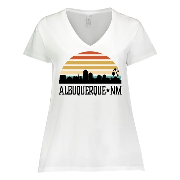 Inktastic Albuquerque New Mexico Skyline Women's Plus Size V-Neck T-Shirt