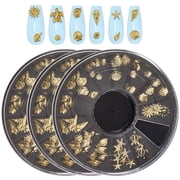 3 Boxs Ocean Gold Nail Art Charms 3D Metal Nail Charms Decor 12 Styles Summer Turtle Beach Seashell Starfish Marine Conch Gems DIY Embellishments