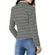 thumbnail image 3 of Blazer de rayas negro de manga larga con solapa de pico para mujer Inspire Chic 2XL, 3 of 8