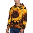 thumbnail image 3 of Naloa Vibrant Sunflower Blooms Men's Casual Hooded Collar Drawstring Hoodies Pullover Sweatshirts Casual Long Sleeve Shirts-4X-Large, 3 of 7