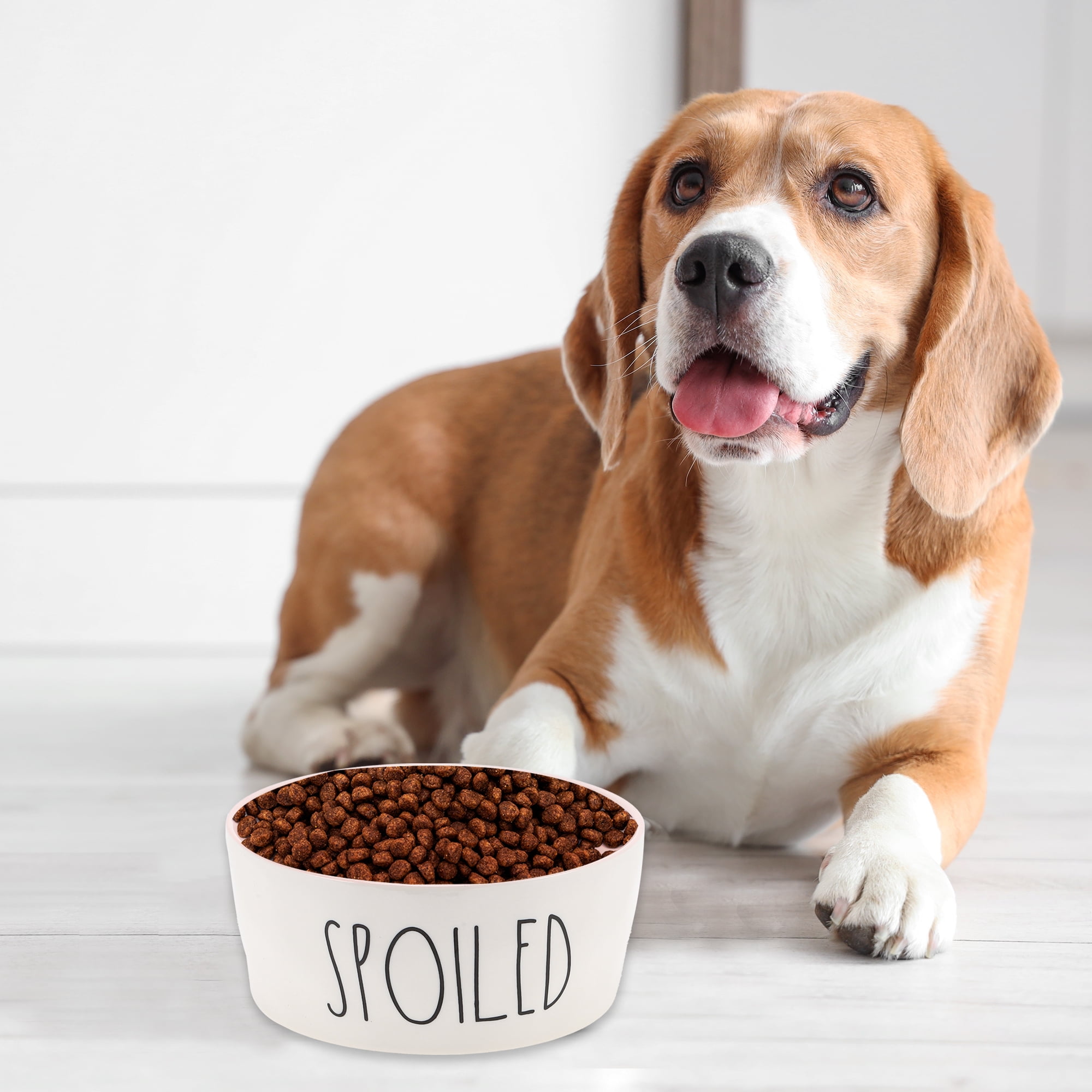 Unique Bargains 70Oz Ceramic Dog Bowl 8" Large Dog Water Bowl Non-Slip Dog Food Bowls for Large Dog Spill Proof Dog Bowl Pink