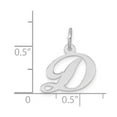 thumbnail image 3 of Auriga 14k White Gold Script Letter D Pendant for Women (L- 12.7 mm, W- 14.97 mm), 3 of 5