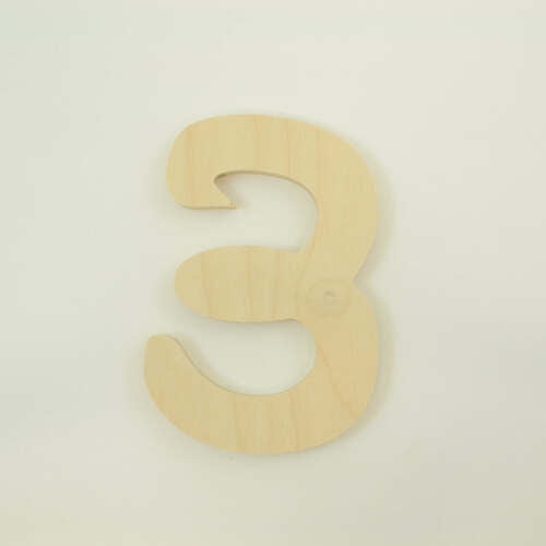 Package of 1, 12 Inch X 3/4" Baltic Birch "3" Plywood Numbers In The Waltograph Font | Thick For Art & Craft Project, Made in USA