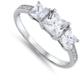 thumbnail image 4 of CHOOSE YOUR COLOR Square Princess Cut Clear CZ Ring .925 Sterling Silver Band White Female Size 4, 4 of 4